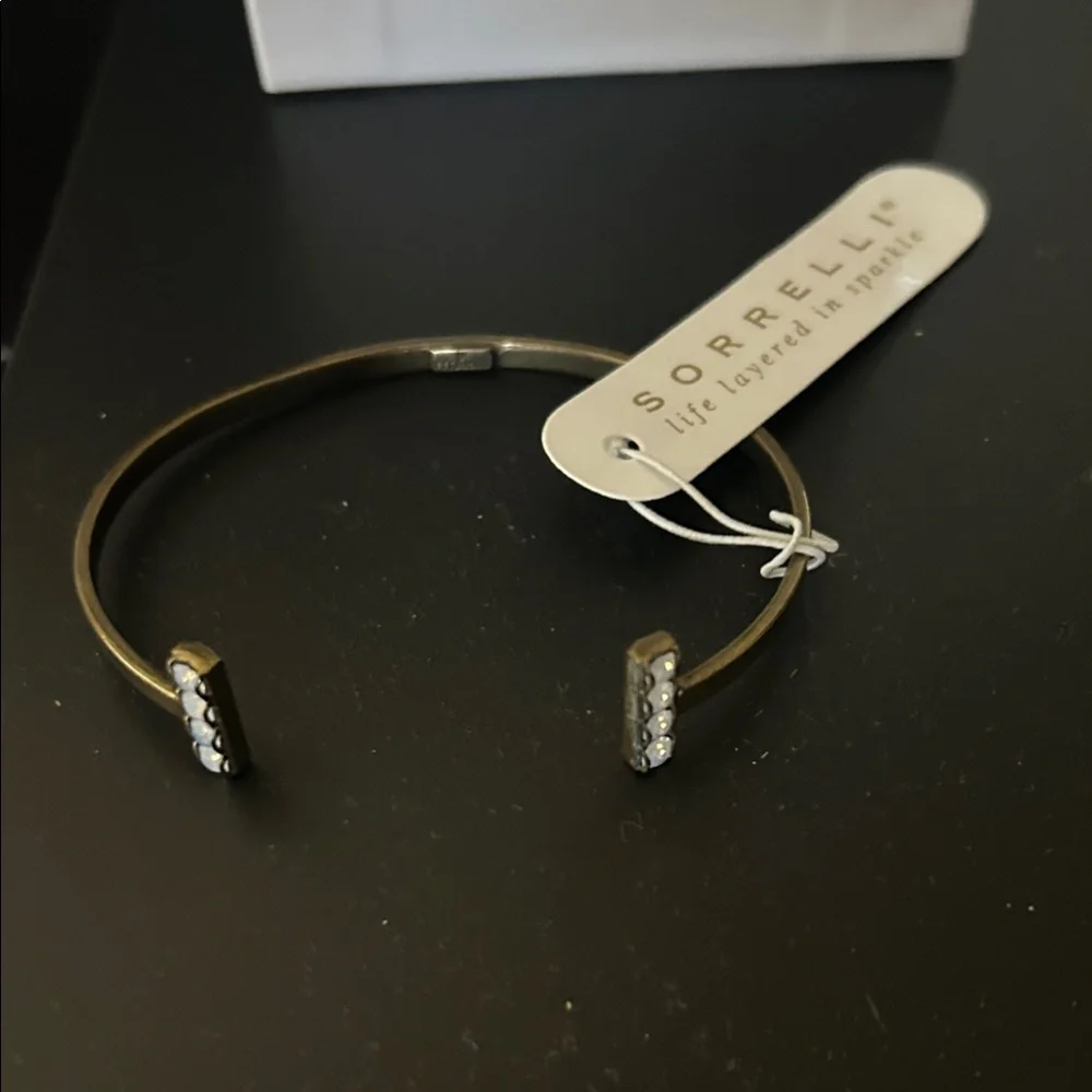 Sorrelli Open Cuff Bracelet with Clear Crystal Ends - Picture 1 of 8